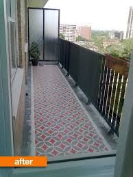 Before After This Blah Balcony Goes Bold Balcony Flooring Balcony Tiles Tile Floor