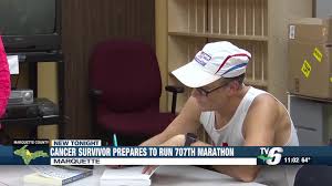 Cancer survivor prepares to run 707th marathon in Marquette