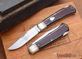 Great Eastern Cutlery 42 Missouri Trader Lockback Maroon Linen Micarta Couteau De Poche Couteaux Pliants Couteau