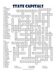 To answer a crossword these puzzles are great learning games designed for use in class or at home. State Capitals Crossword