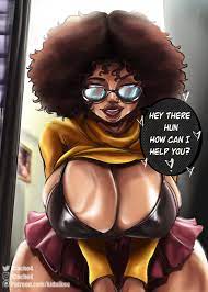 1girls black hair breasts brown body brown skin busty cleavage  cosplay dark-skinned female dark skin female hanna-barbera hips hourglass  figure jcache kidnikee legs lips lipstick long hair mature mature