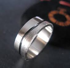 Modern River Ring 8mm 14k White Gold Brushed Finish Mens Wedding Ring Unique Mens Wedding Band Rustic Mens Wedding Ring Mens Engagement Ring Mens Wedding Rings Unique Mens Wedding Bands Unique