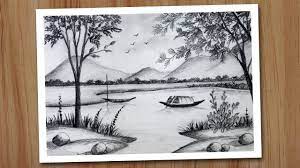 How To Draw Scenery Of Nature With Pencil Pencil Drawing For Beginners Pencil Drawings Of Nature Nature Drawing Art Drawings Simple