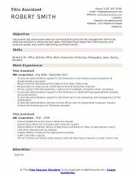 Title Assistant Resume Samples Qwikresume