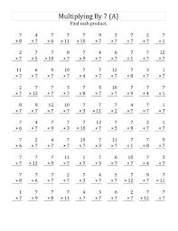 7 Times Table Worksheet In 2020 Multiplication Facts Worksheets Math Multiplication Worksheets Multiplication Worksheets