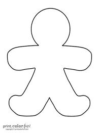 Blank Gingerbread Man Print Color Fun Free Printables Coloring Pages Crafts Puzzle Gingerbread Man Coloring Page Preschool Christmas Gingerbread Crafts