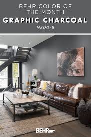 Color Of The Month Graphic Charcoal Colorfully Behr Grey Walls Living Room Grey Accent Wall Living Room Living Room Grey