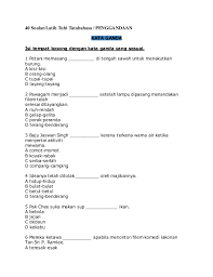 Text of latihan tatabahasa 1. 40 Soalan Latih Tubi Tatabahasa Kata Ganda Health And Fitness Articles Kata Fitness Articles