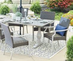 Wilson Fisher Innisbrook Faux Wood Pedestal Dining Table Big Lots In 2020 Outdoor Dining Table Setting Pedestal Dining Table Patio Table Decor