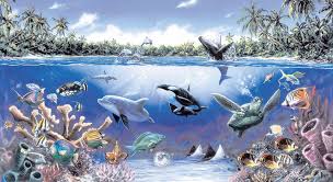 Ocean Life Wallpaper Murals Just For Sharing Ocean Mural Sea Life Wallpaper Sea Life Art