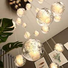 Glass ball chandelier modern interior design ideas. Crystal Bubble Ball Chandelier Multi Lights For Staircase High Ceiling Dandelion Lighting