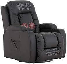 mecor massage recliner chair pu leather rocker with heat 360 degree swivel single sofa seat recliner chair brown living room sofa seats