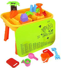 deao bac a sable avec accessoires et couvercle inclus jeux de ete pour enfants bac a sable jeux d eau exterieur jeux
