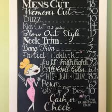 Hair Salon Price Sign Goldilocks Hair Studio Chalkboard Chico Chalk Calligraphy Chicochalkandcalligraphy Gm Hair Salon Prices Salon Signs Salon Price List