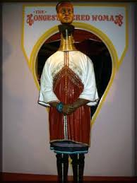 This creates the illusion of disembodied head hovering over a shimmering pedestal of gold rings. World S Longest Necked Women The Maximum Known Extension O Flickr