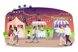 Download Night Fair Flat Vector Illustration Graphic By Bsd Studio Creative Fabrica SVG Cut Files