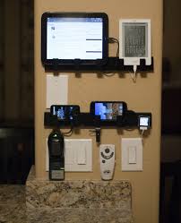 Wall Mounted Device Chargins Station Ikea Towel Racks And Hidden Power Strip Cell Phone Charging Station Phone Charging Station Charging Station
