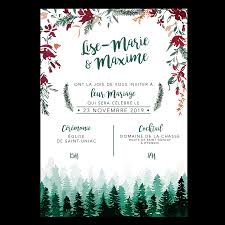 Nous sommes très heureux de vous convier à notre mariage civil le 4 juin. Faire Part De Mariage Aquarelle Montagne Hiver Abio Floro