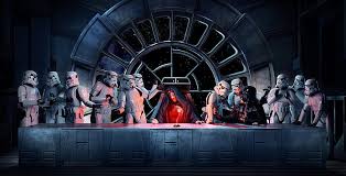 It's a film series that was created by george lucas but has been directed by many others since. Hd Wallpaper Darth Vader Emperor Palpatine Star Wars Stormtrooper The Last Supper Wallpaper Flare