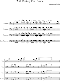 High quality piano sheet music for the james bond theme by monty norman. 20th Century Fox Theme Sheet Music Composed By Arannged James Bond Trombone Quartet Clipart Large Size Png Image Pikpng