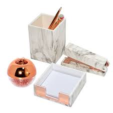 Check spelling or type a new query. 4 Pcs Abs Marble White Texture Desk Accessories Organizer Rose Gold Office Supplies