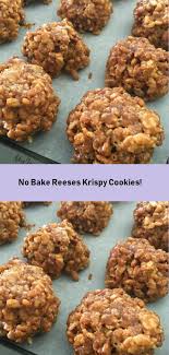 No Bake Reeses Krispy Cookies Chocolate Rice Krispie Treats Baking Food