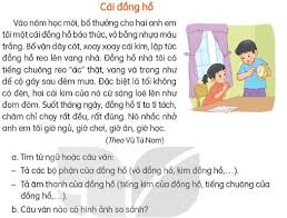 Đọc bài Cái đồng hồ dưới đây và thực hiện yêu cầu.