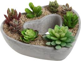 The cement barn cast many styles of concrete planters that are made to last, these planters will not blow over and are designed to withstand outdoor element. Amazon Com Mygift Cut Out Heart Shaped Design Gray Cement Outdoor Plant Pot Flower Planter Decorative Centerpiece Bowl Garden Outdoor