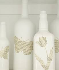 Make Unique Vases Choose Bottles Paint The Outside With A White Matt Paint Place Cutout Design Fro Wine Bottle Diy Crafts Wine Bottle Decor Old Wine Bottles