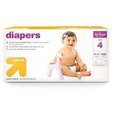 Target brand up & up diapers are inexpensive, convenient diapers that feel soft and comfortable for your baby. Diapers Giant Pack Size 4 148ct Up Up Target