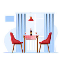 Cartoon hand painted dining table chair, restaurant. Cartoon Dining Table Vector Images Over 3 100