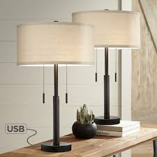 Shop our entire selection of sofas, couches, tables, and more online at pier 1! Industrial Table Lamps Set Of 2 With Usb Rich Bronze For Living Room Bedroom For Sale Online