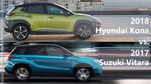 It was introduced in 2015, and three years later, it received a substantial upgrade. 2018 Hyundai Kona Vs 2017 Suzuki Vitara Technical Comparison Youtube