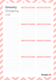 The list is divided into three unique columns. Shopping List Printable Pdf