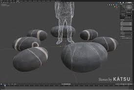 3d Models Of Katsu Stones Fbx Blender 2 8 And Obj Formats Etsy 3d Model Stone Blender