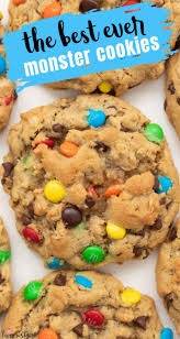 Soft And Chewy Monster Cookies Recipe In 2020 Monster Cookies Recipe Yummy Desserts Easy Chewy Cookie
