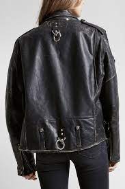 Refurbished Leather Jacket With Rings R13 Denim Leather Jacket Jackets Designer Leather Jackets