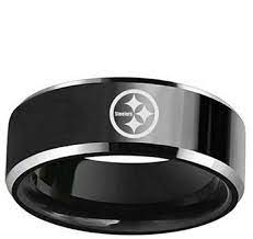 Pittsburgh Steelers Stainless Steel Band Ring Etsy Steelers Rings Titanium Steel Pittsburgh Steelers