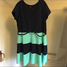 rue 21 plus navy and mint dress