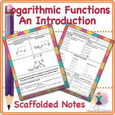 Introduction Of Logarithmic Functions Scaffolded Notes Logarithmic Functions Scaffolded Notes Exponential Functions