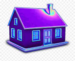 House 3d Holographic Purple Home Building Aesthetic Ba House Emoji Free Transparent Emoji Emojipng Com
