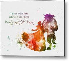 Tale As Old As Time Metal Print By My Inspiration Watercolor Disney Disney Quotes Disney Art