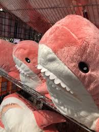 Pink Ikea Shark Plush Akula Retro Kartinki Oboi