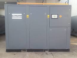 Nacka, sweden, may 31, 2021: Atlas Copco Ga 132 Kompressoren Baumaschinen Atlas Copco
