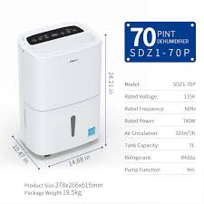 All you need to do is connect the hose and let the internal pump drain out the water into your sink or out of the window. Shinco Sdz1 70p P Energy Star 70 Pint Dehumidifier With Built In Pump Us Shinco