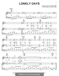 Lonely Days The Bee Gees By B Gibb M Gibb R Gibb On Musicaneo Bee Gees Lonely Barry Gibb