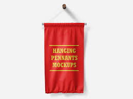 Download Free Hanging Wall Flags Mockup In Psd Designhooks