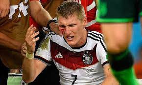 Bastian schweinsteiger has called time on his illustrious career after 17 years he helped bridge the gap between germany's old generation and the new blood schweinsteiger will be remembered for. Bastian Schweinsteiger Lives Up To Chosen One Tag As Germany Midfielder Plays In Bloody Mess Daily Mail Online