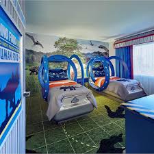 How Cool Are These Gyrosphere Beds In This Jurassic Park Themed Room Located At The Loews Royal Cheap Bedroom Furniture Sets Cheap Bedroom Furniture Home Decor