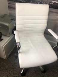 Realspace Modern Comfort Winsley Bonded Leather Mid Back Manager S Chair White Silver Officesupply Com